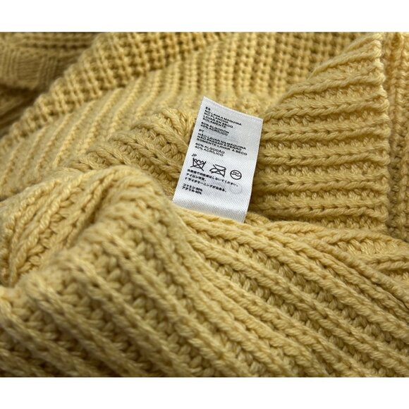 AMUSE SOCIETY Sunset Road Sweater Sz L Yellow VBack Oversize Knit Cotton Acrylic - Picture 9 of 9